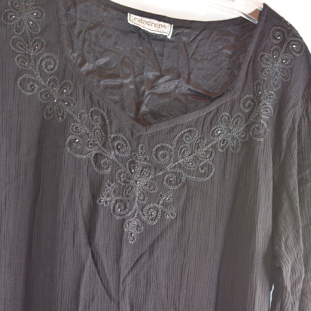 Black Raindrops Lace Embellished Dress SZ L